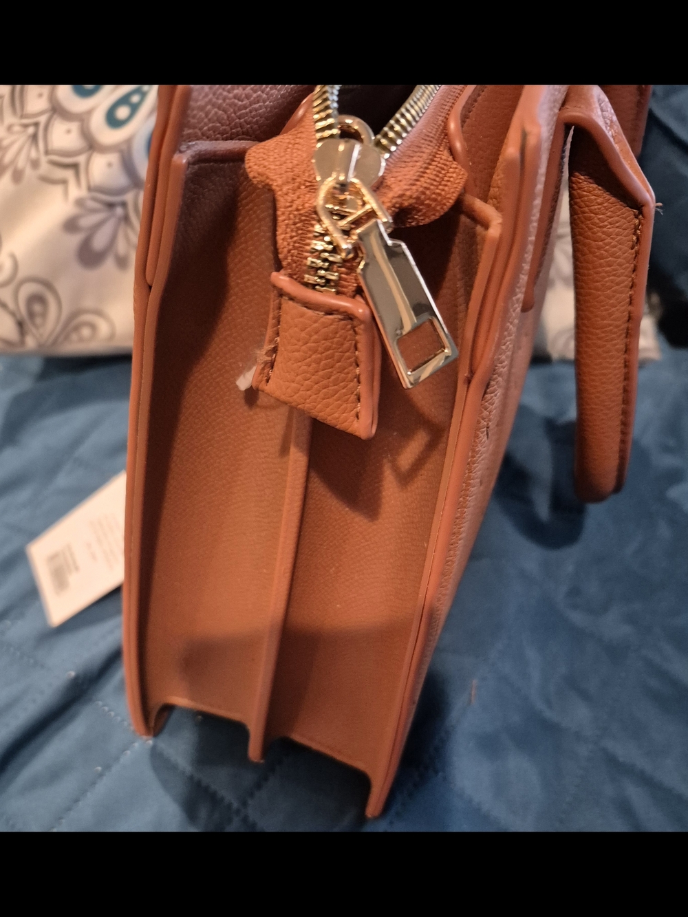 Alyssa Tan Heart-Embossed Structured Satchel - Picture 4 of 9